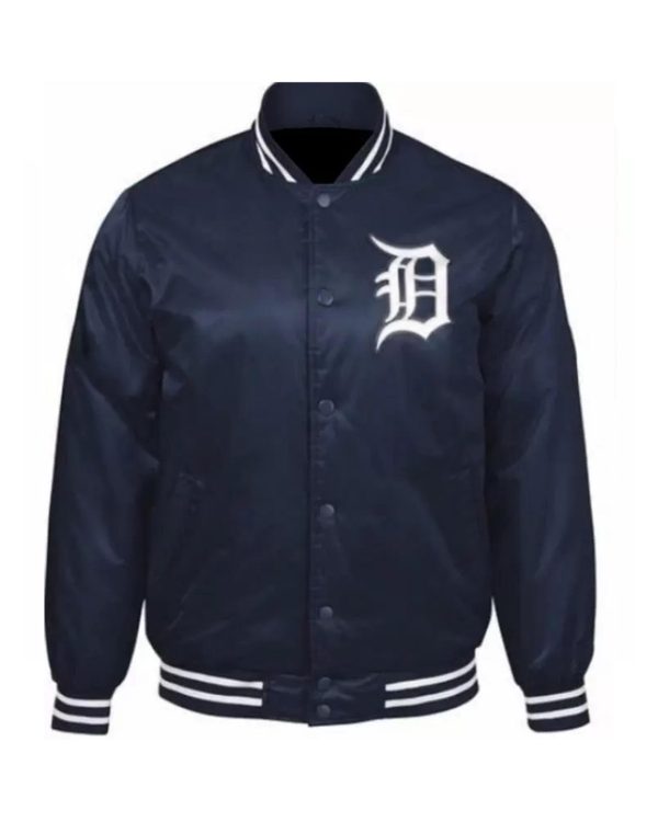MLB Blue Detroit Tigers Satin Jacket