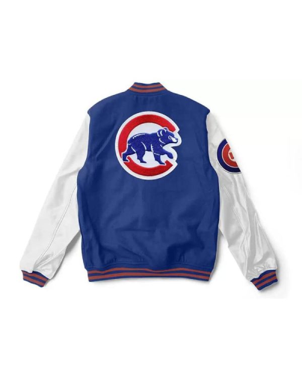 MLB Chicago Cubs Blue White Wool Leather Jacket