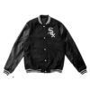 MLB Chicago White Sox Black Wool Leather Jacket