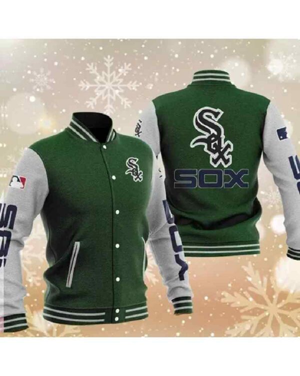 MLB Green Chicago White Sox Baseball Varsity Jacket