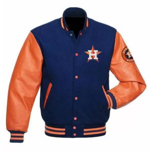 MLB Houston Astros Blue And Orange Varsity Jacket