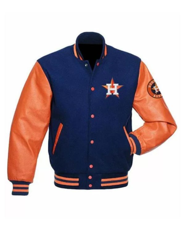 MLB Houston Astros Blue And Orange Varsity Jacket