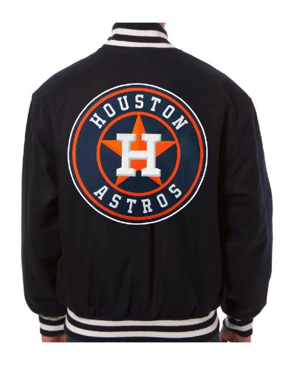 MLB Houston Astros Navy And Gray Wool Jacket