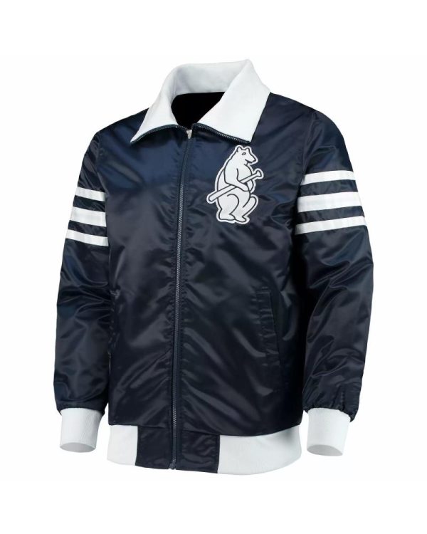 MLB Navy Chicago Cubs The Captain III Satin Jacket