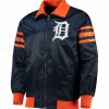 MLB Navy Detroit Tigers The Captain II Satin Jacket