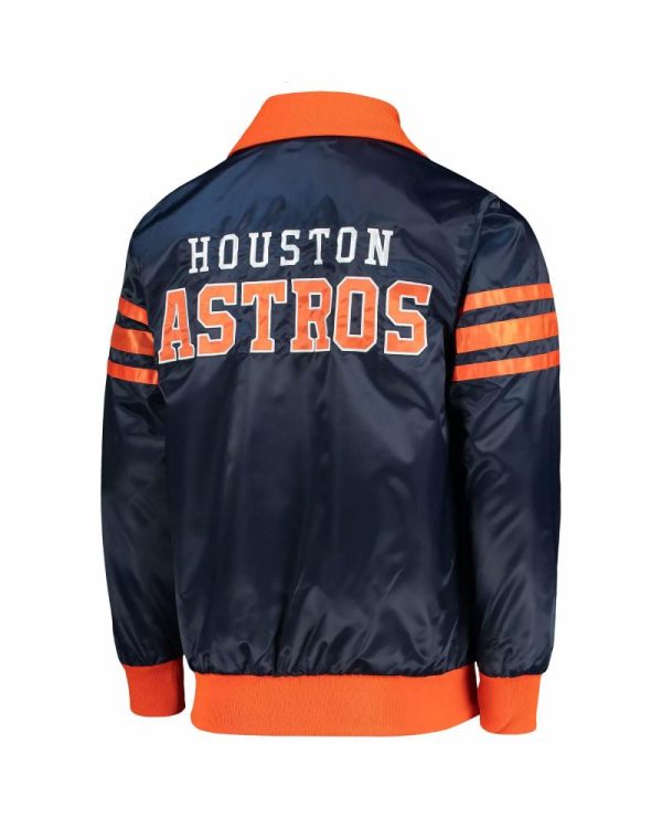 MLB Navy Houston Astros The Captain II Satin Jacket