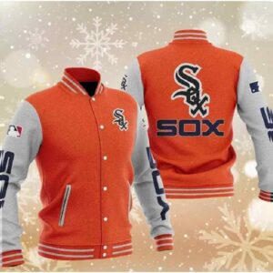 MLB Orange Chicago White Sox Baseball Varsity Jacket