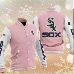 MLB Pink Chicago White Sox Baseball Varsity Jacket
