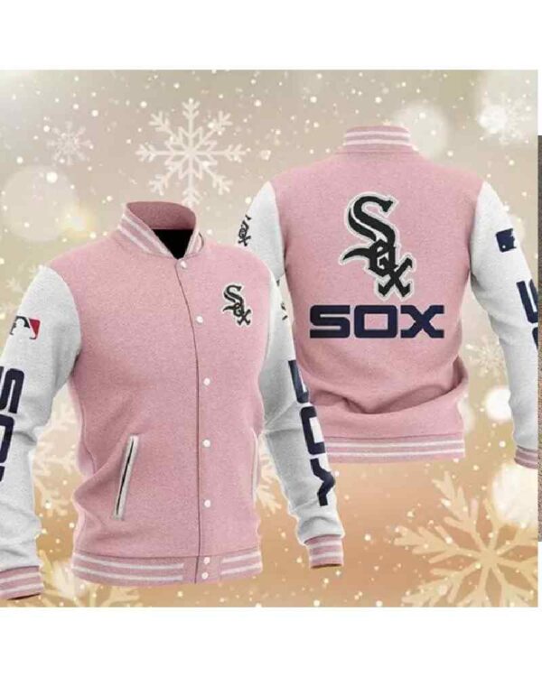 MLB Pink Chicago White Sox Baseball Varsity Jacket