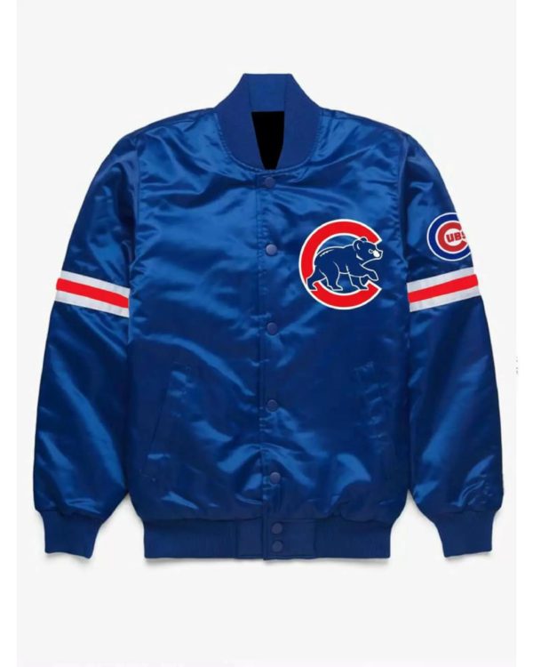 MLB Team Chicago Cubs Blue Satin Jacket