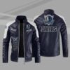 Navy Blue White Dallas Mavericks NBA Leather Jacket