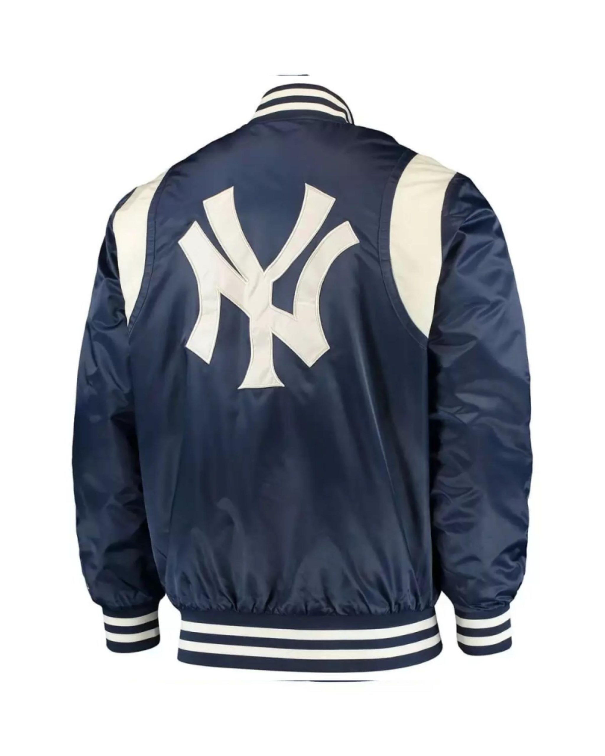 Navy Cream New York Yankees Vintage Satin Jacket