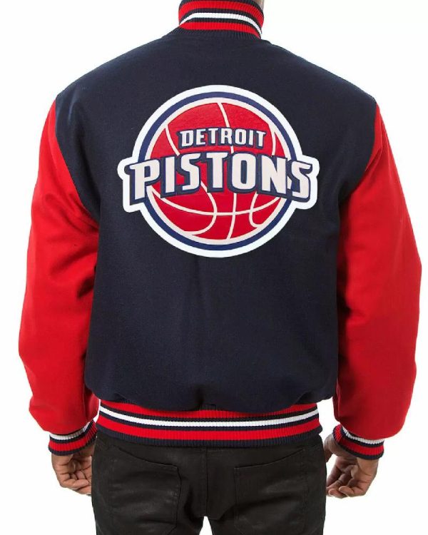 Navy Detroit Pistons Domestic Two Tone Varsity Jacket