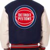 Navy NBA Detroit Pistons Two Tone Varsity Jacket