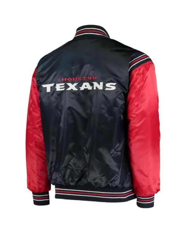 Navy Red Houston Texans NFL Satin Jacket
