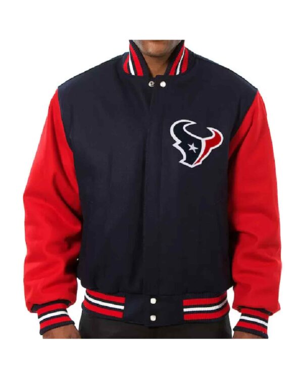 Navy Red Houston Texans NFL Varsity Jacket