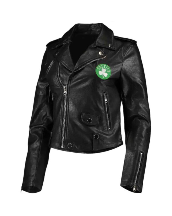 NBA Boston Celtics Biker Black Leather Jacket
