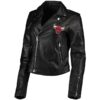 NBA Chicago Bulls Biker Black Leather Jacket