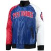 NBA Detroit Pistons Tricolor Full Snap Satin Jacket