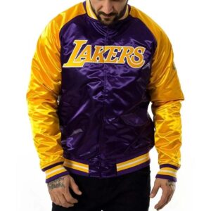 NBA Tough Season LA Lakers Yellow/Purple Full-Snap Satin Jacket