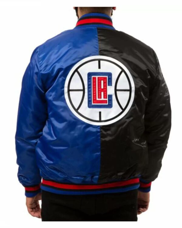 NBA Los Angeles Clippers Black Blue Satin Jacket