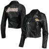 NBA Los Angeles Lakers Biker Black Leather Jacket
