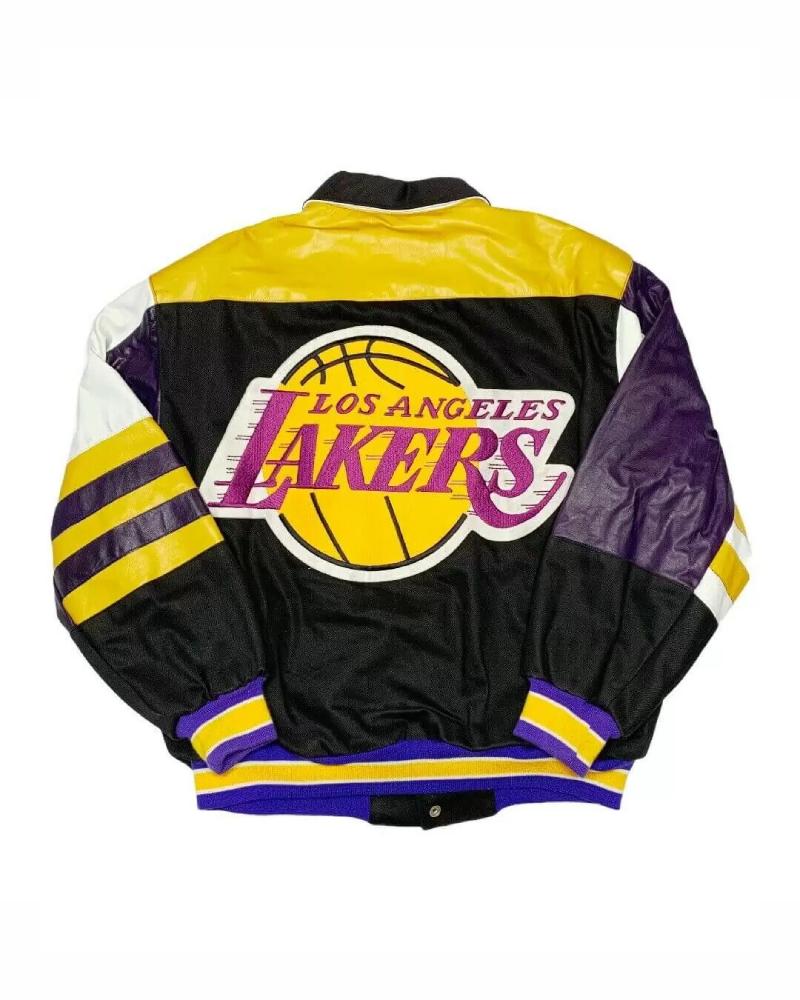 NBA OG Lakers Satin Bomber Jacket - Yellow/combo