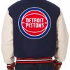 NBA Navy Detroit Pistons Two Tone Varsity Jacket