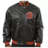 NBA New York Knicks Black Leather Jacket