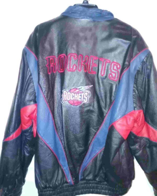 NBA Pro Player Houston Rockets Black Leather Jacket