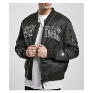 Starter New York Black Bomber Satin Jacket