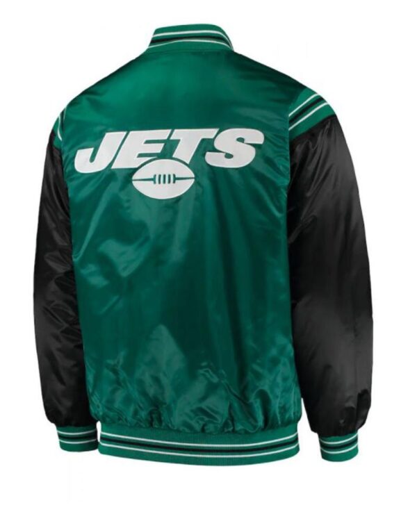 Starter NY Jets Green and Black Satin Jacket