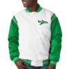 New York Jets Historic Logo Renegade Satin Varsity Jacket