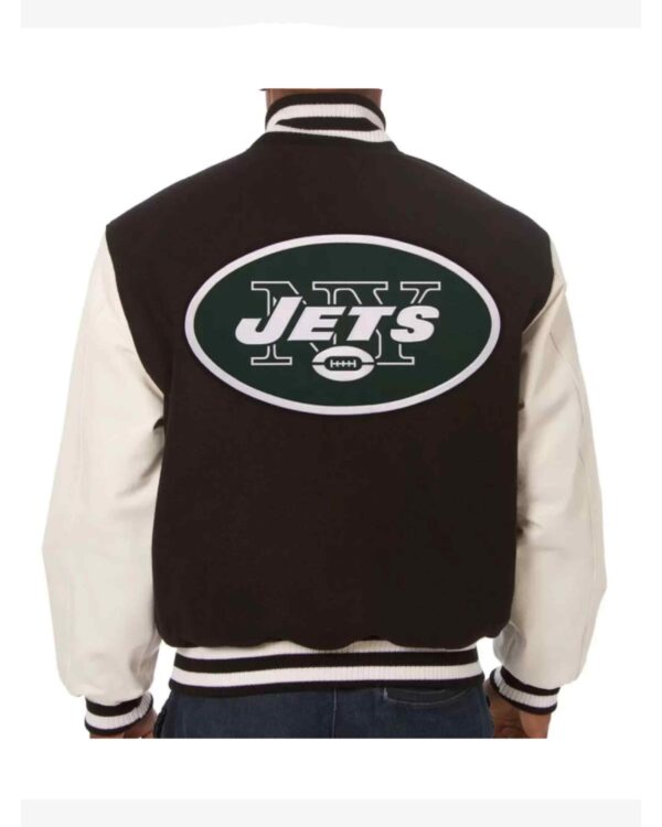 New York Jets NFL Brown And White Varsity Jacket