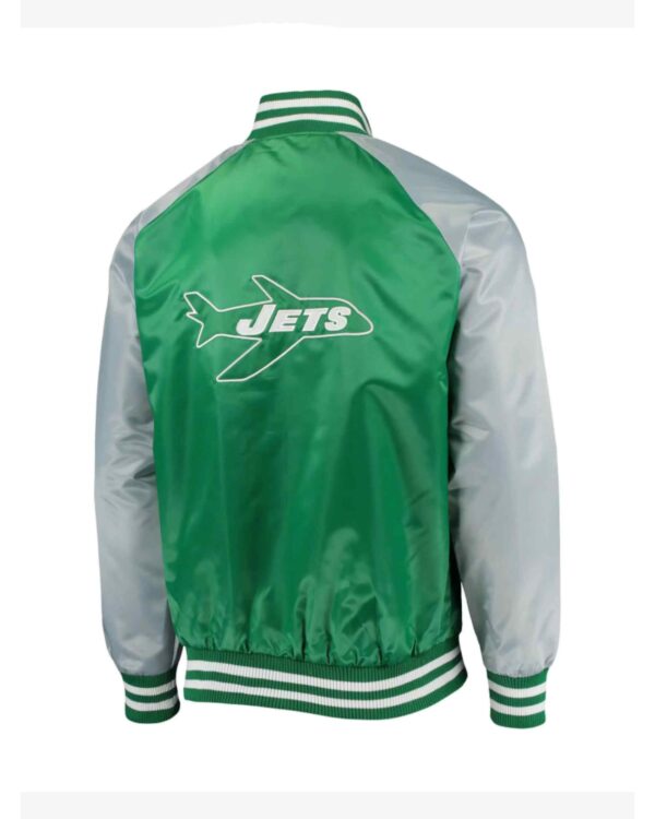 New York Jets NFL Green And Gray Satin Jacket