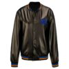 New York Knicks Black Leather Bomber Jacket