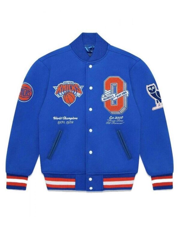 OVO NY Knicks Varsity Blue Wool Jacket