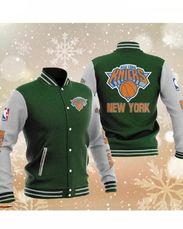 New York Knicks Green Varsity Baseball Jacket
