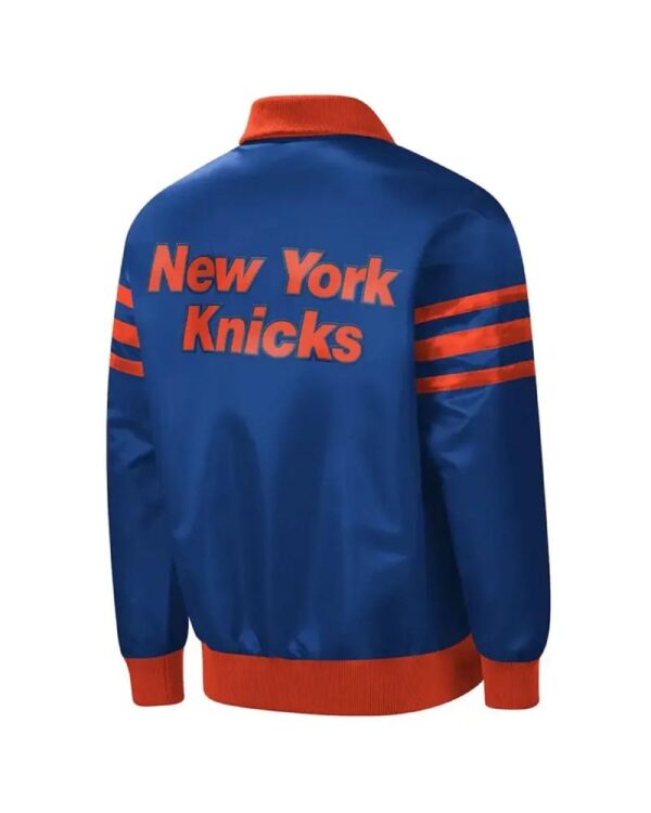 Starter New York Knicks The Captain II Varsity Satin Blue Full-Zip Jacket