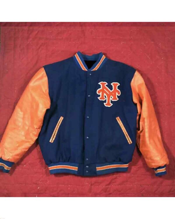 New York Mets Navy Orange Varsity Jacket