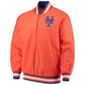 New York Mets Orange Jet Game Half Zip Jacket