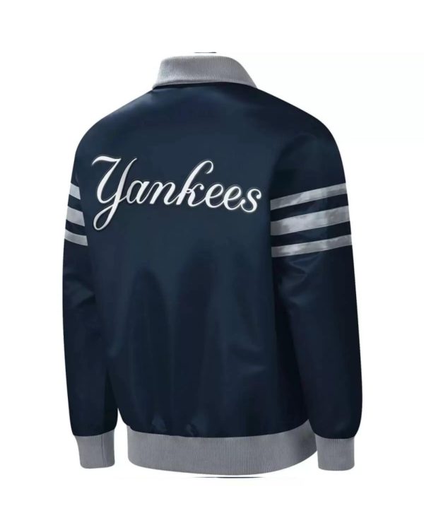 New York Yankees Captain II Full Zip Navy Satin Jacket