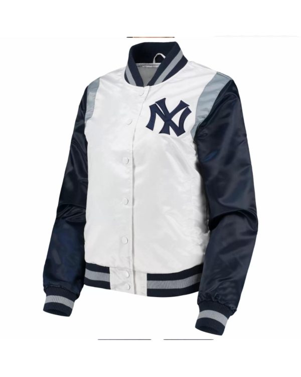 New York Yankees Endzone Full Snap Satin Jacket