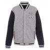 New York Yankees Gray Navy MLB Wool Jacket