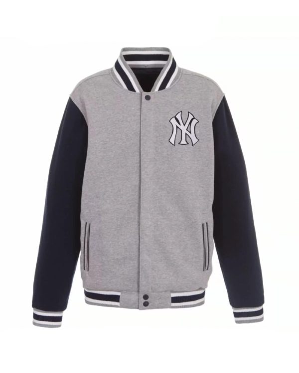 New York Yankees Gray Navy MLB Wool Jacket