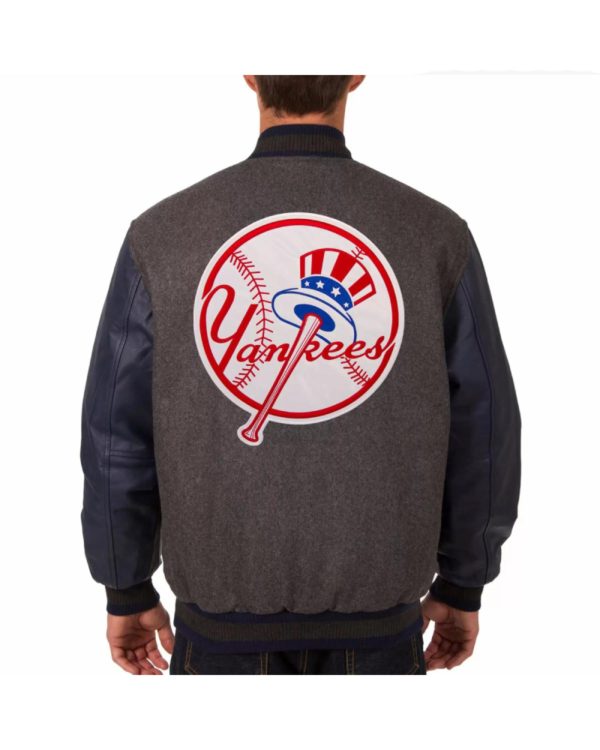 New York Yankees JH Charcoal Navy Varsity Jacket