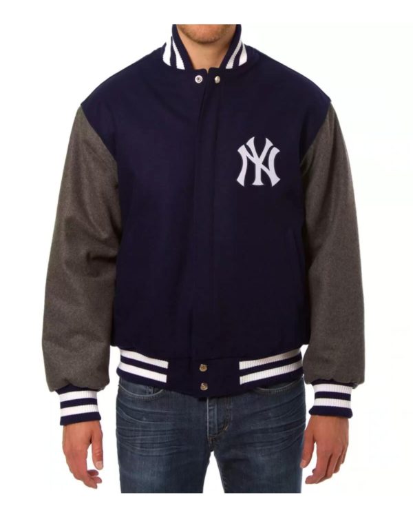 New York Yankees Navy Charcoal Varsity Jacket