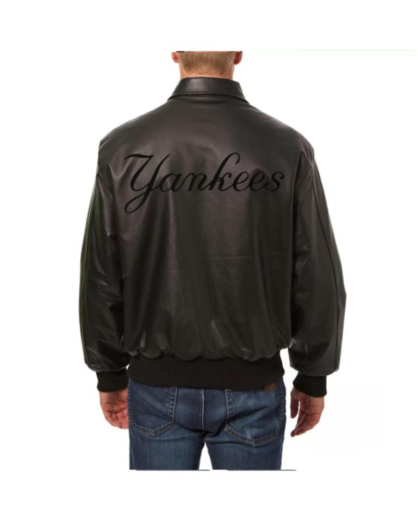 New York Yankees Tonal JH Black Leather Jacket