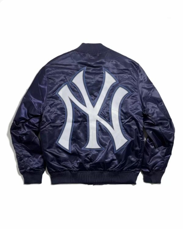 New York Yankees World Series MLB Navy Satin Jacket
