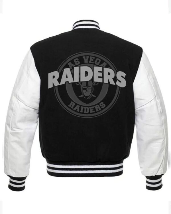 Black White NFL Las Vegas Raiders Varsity Jacket
